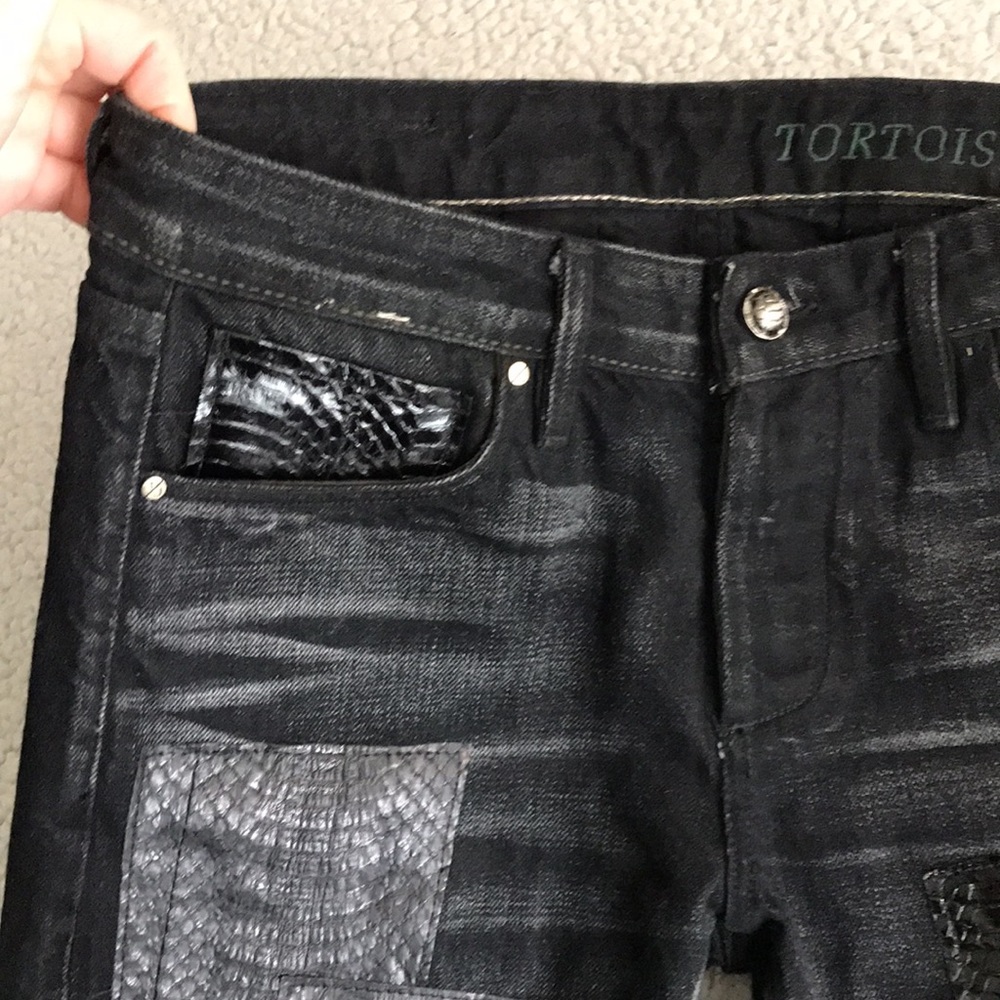 Tortoise Patchwork Boyfriend Jeans 24 - image 4